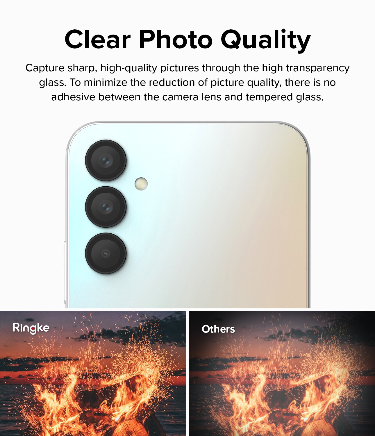 Camera Lens Frame Glass Samsung Galaxy A24 Noir