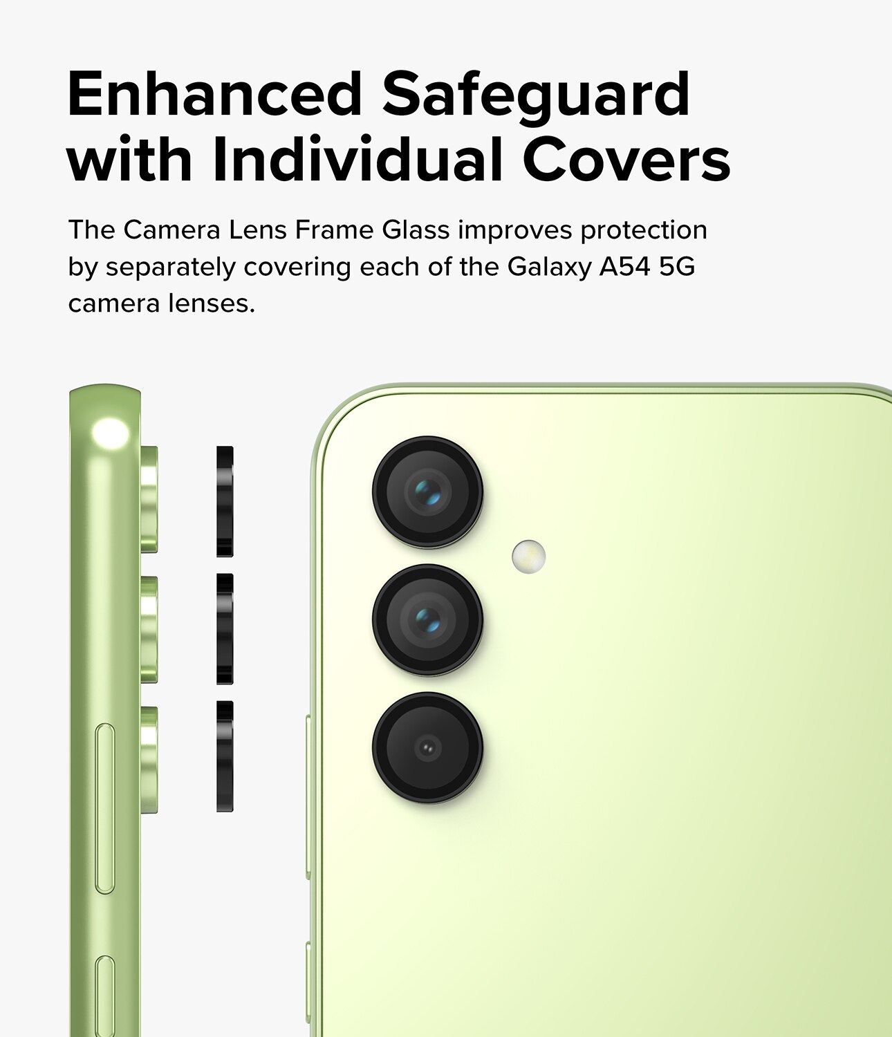 Camera Lens Frame Glass Samsung Galaxy A54 Noir