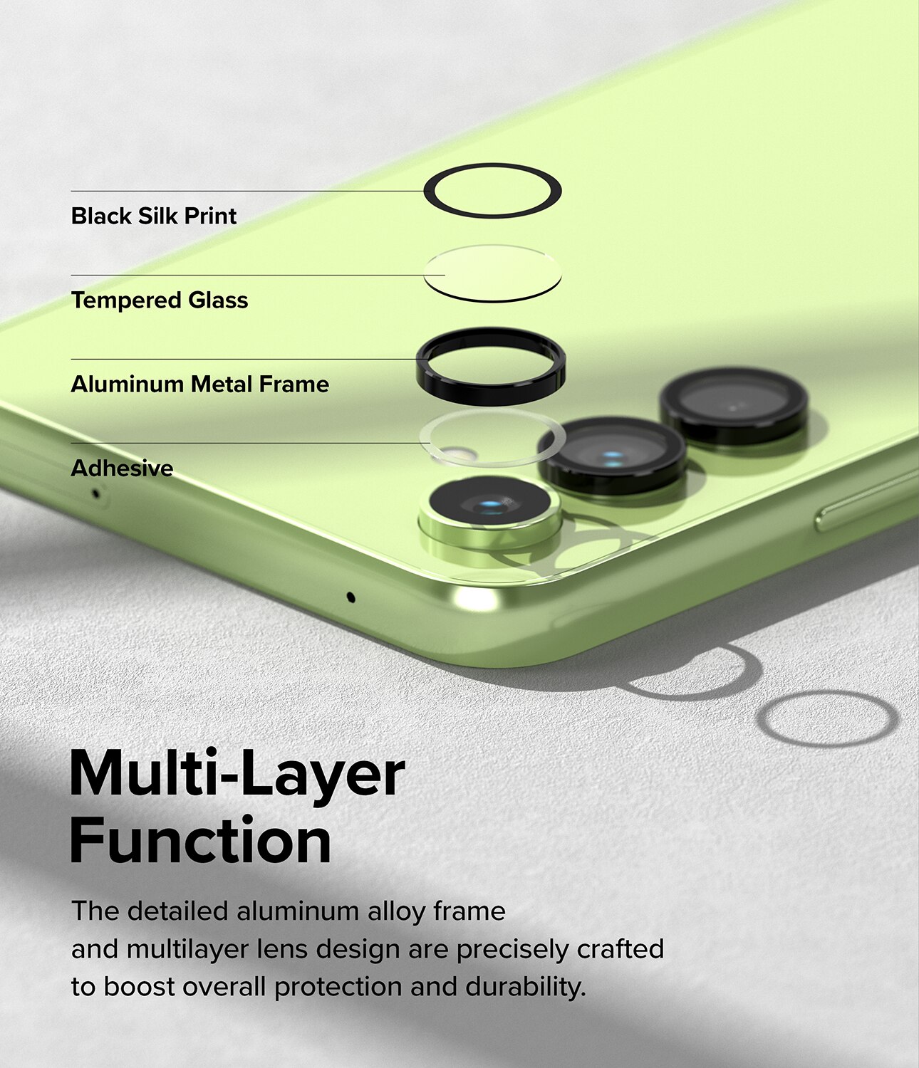 Camera Lens Frame Glass Samsung Galaxy A54 Noir