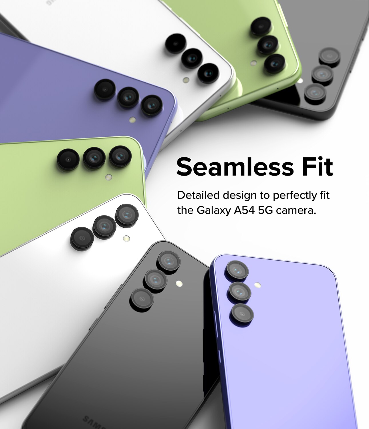 Camera Lens Frame Glass Samsung Galaxy A54 Noir