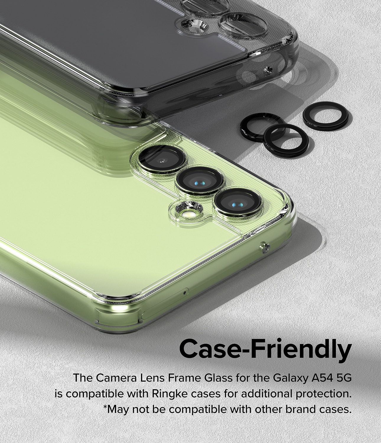 Camera Lens Frame Glass Samsung Galaxy A54 Noir