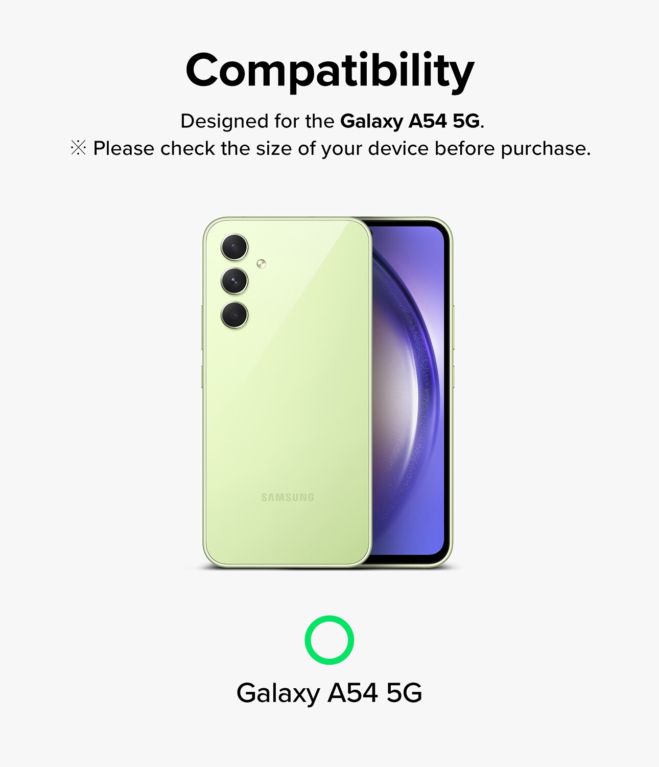 Camera Lens Frame Glass Samsung Galaxy A54 Noir