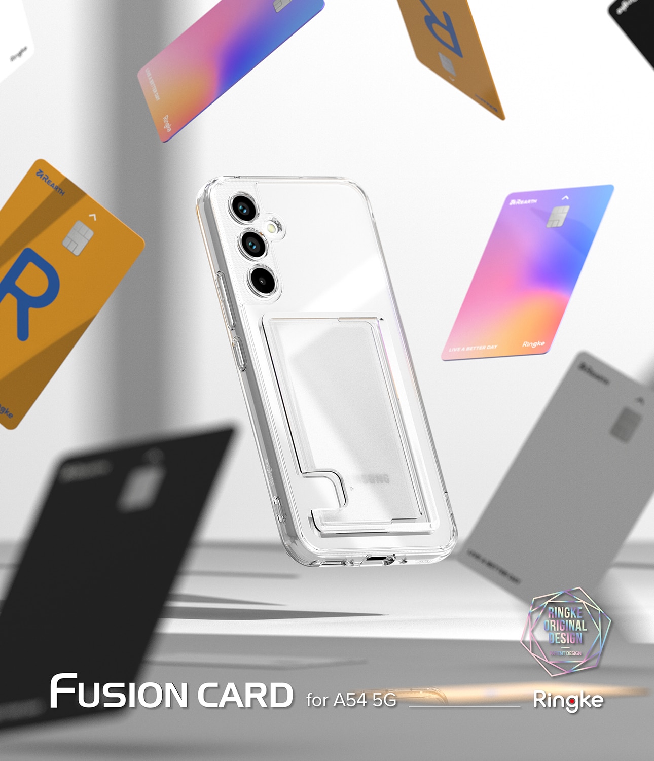 Coque Fusion Card Samsung Galaxy A54, transparent