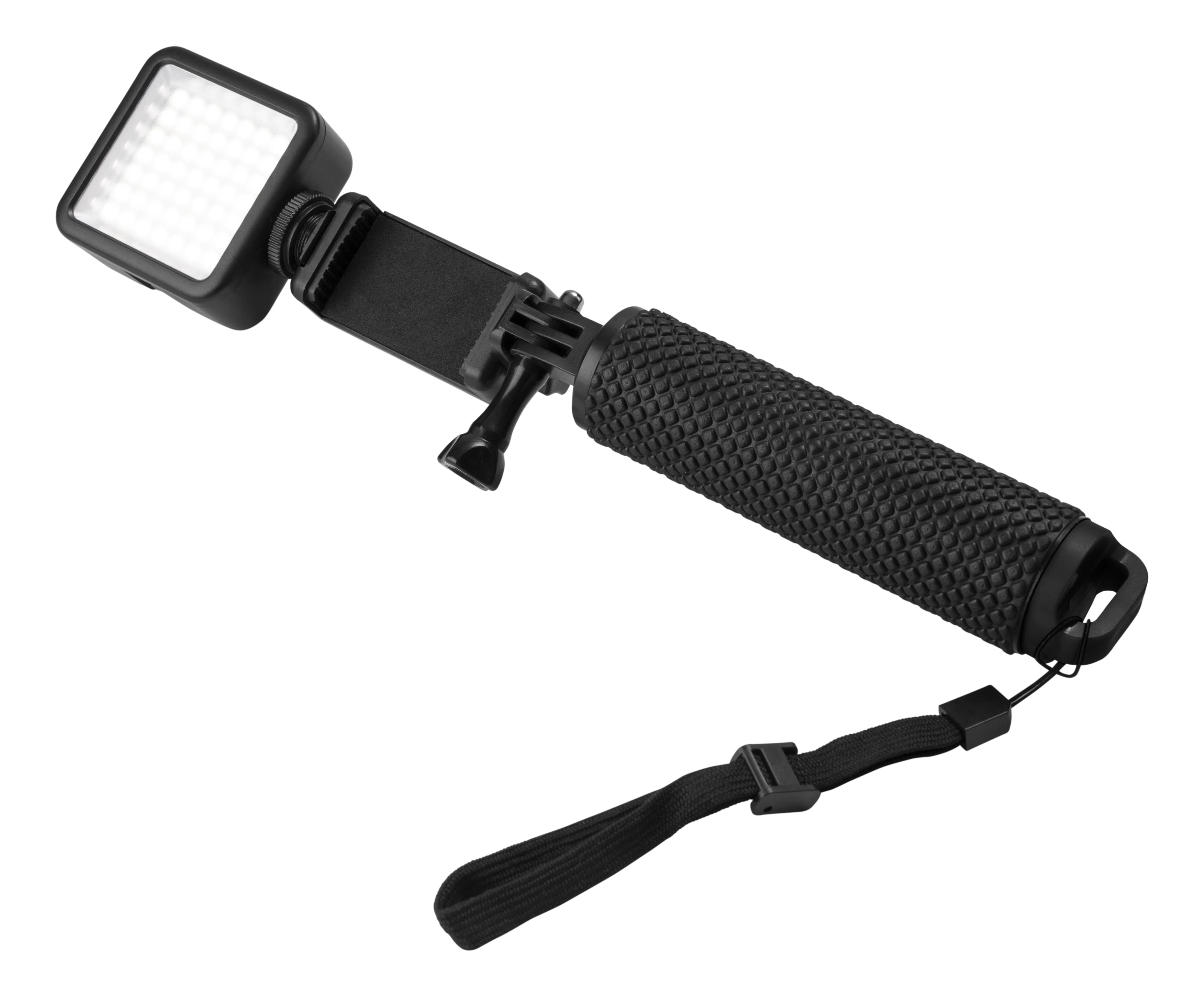 Selfie Stick avec éclairage LED, noir