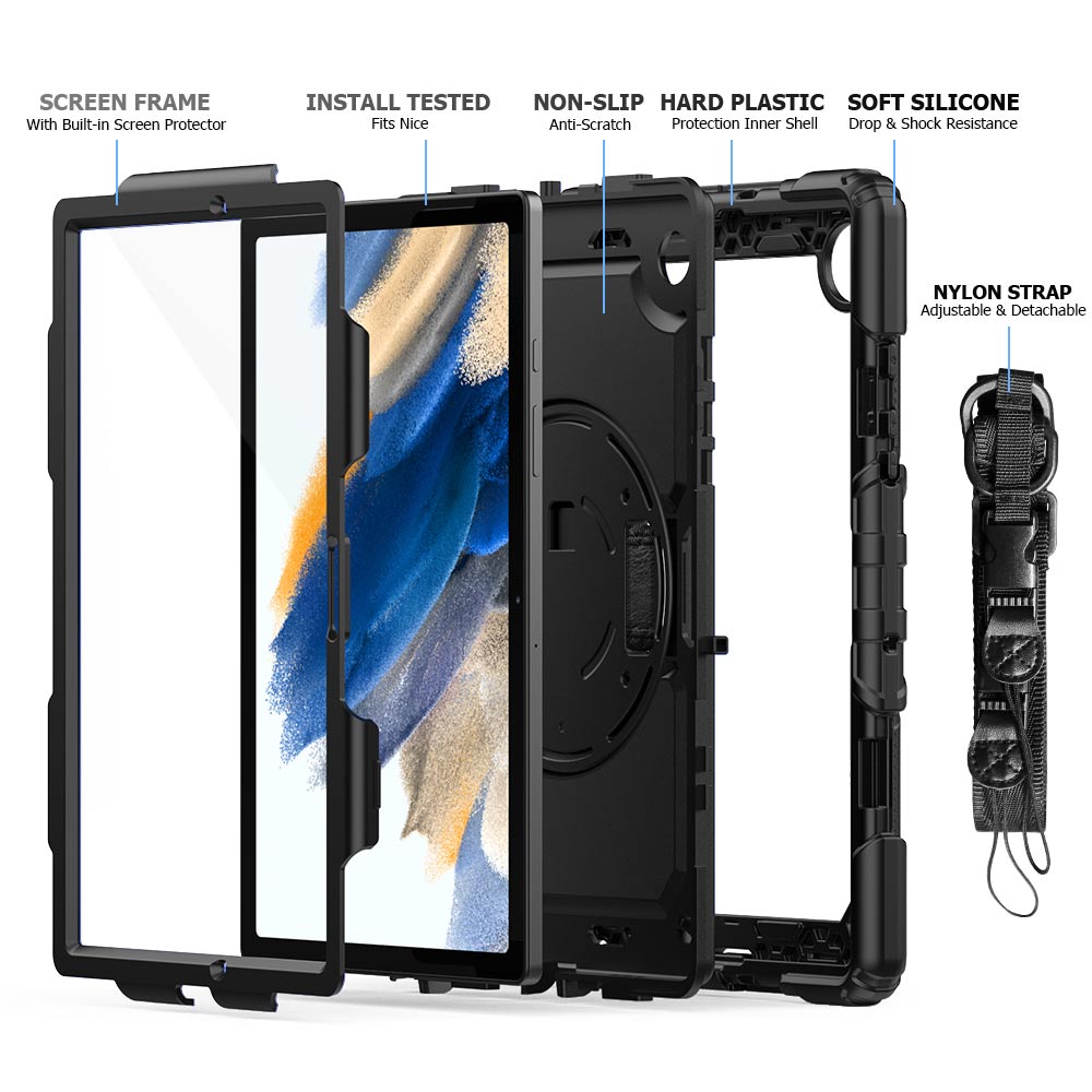 Coque GEN Rainproof Rugged Samsung Galaxy Tab A8, Black