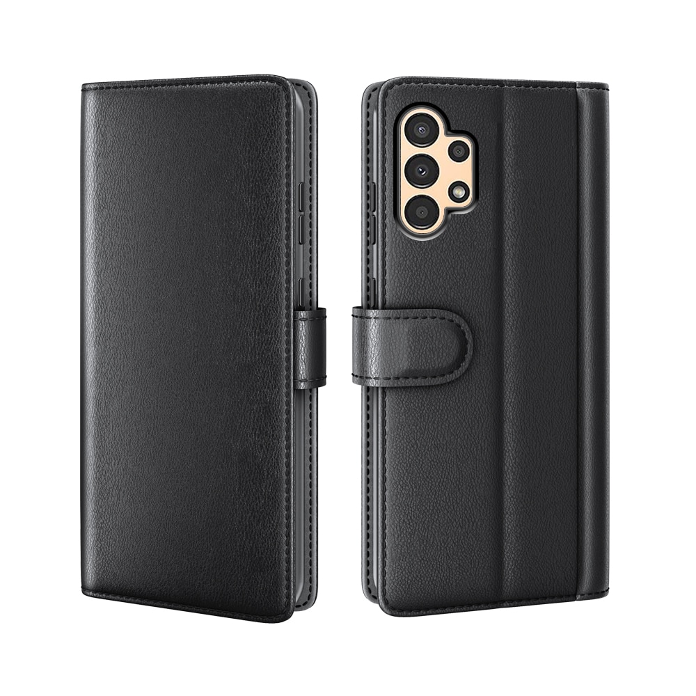 Étui en cuir veritable Samsung Galaxy A13, Noir