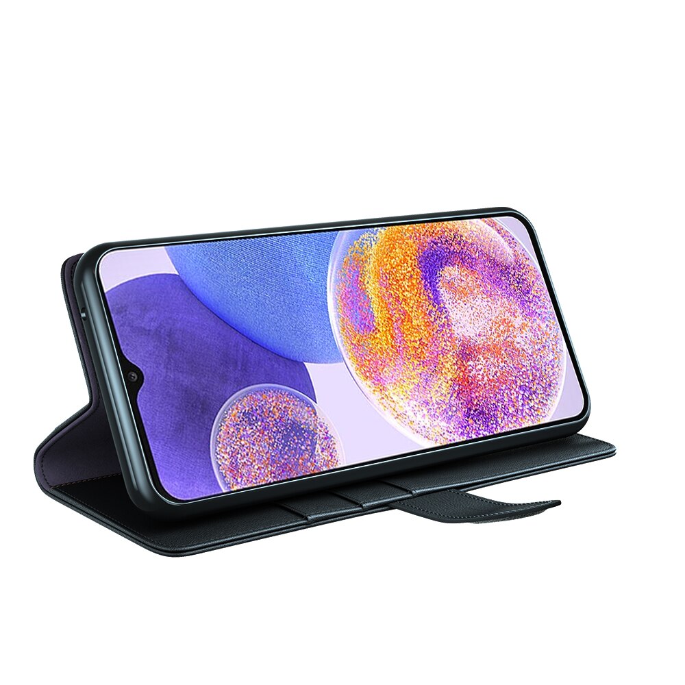 Étui en cuir veritable Samsung Galaxy A23, Noir