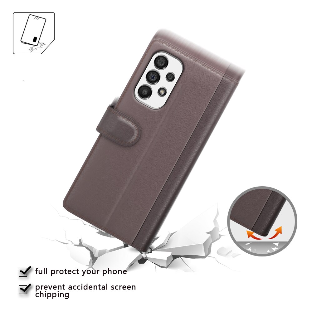 Étui en cuir veritable Samsung Galaxy A53, Marron
