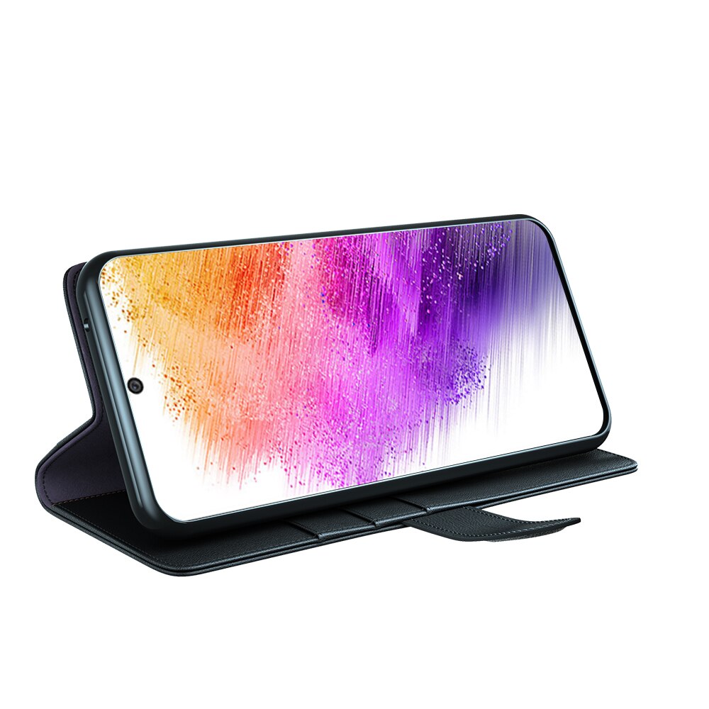 Étui en cuir veritable Samsung Galaxy A73 5G, Noir