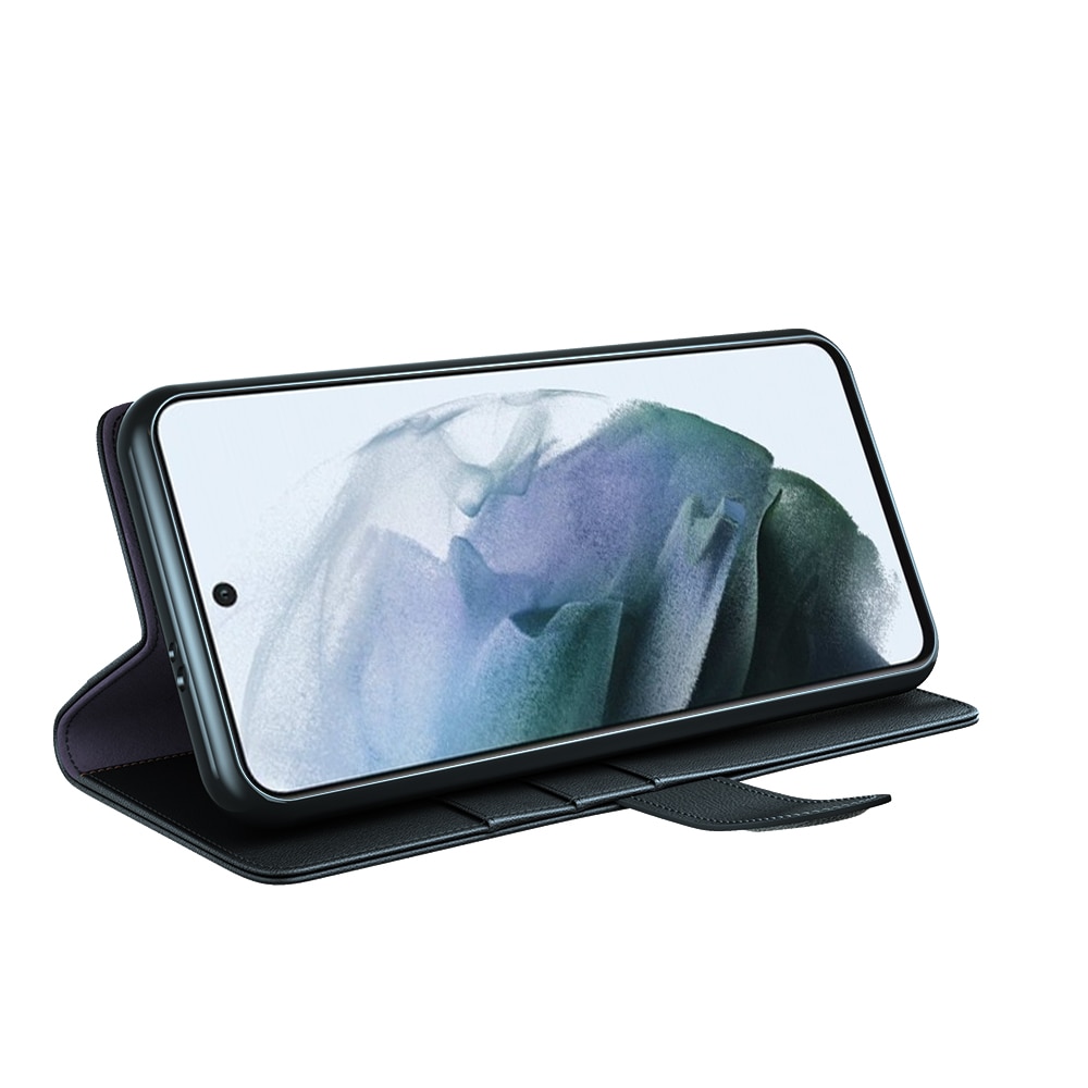 Étui en cuir veritable Samsung Galaxy S21 FE, Noir