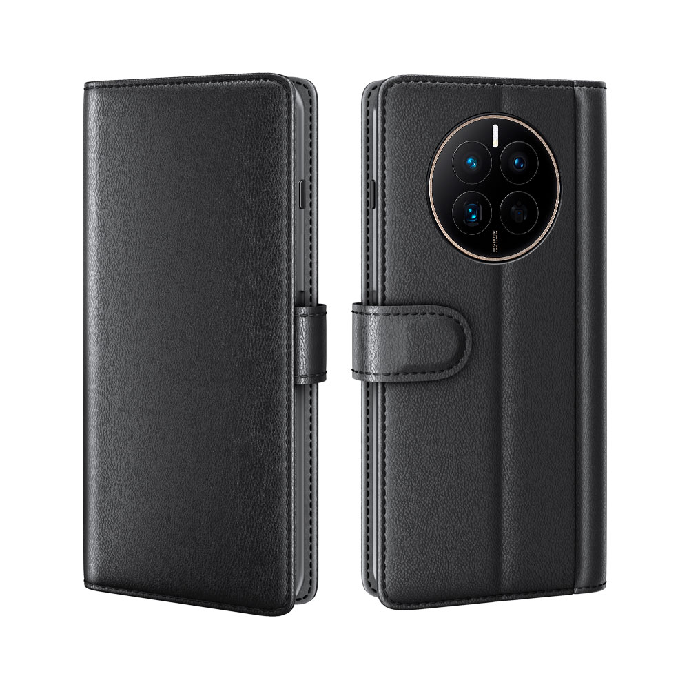 Étui en cuir veritable Huawei Mate 50, Noir