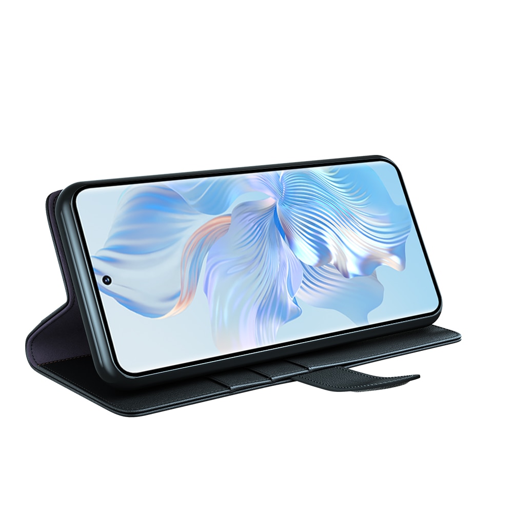 Étui en cuir veritable  Honor 80, Noir