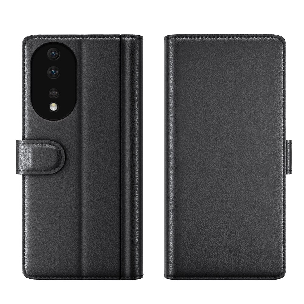 Étui en cuir veritable  Honor 80, Noir