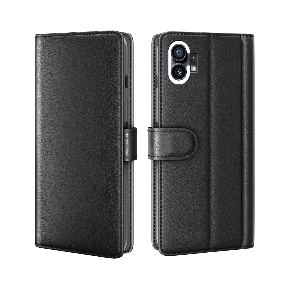 Étui en cuir veritable Nothing Phone 1, Noir