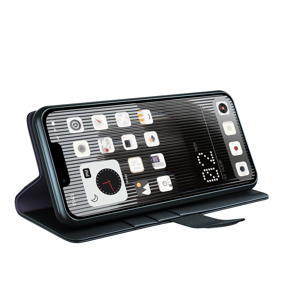 Étui en cuir veritable Nothing Phone 1, Noir