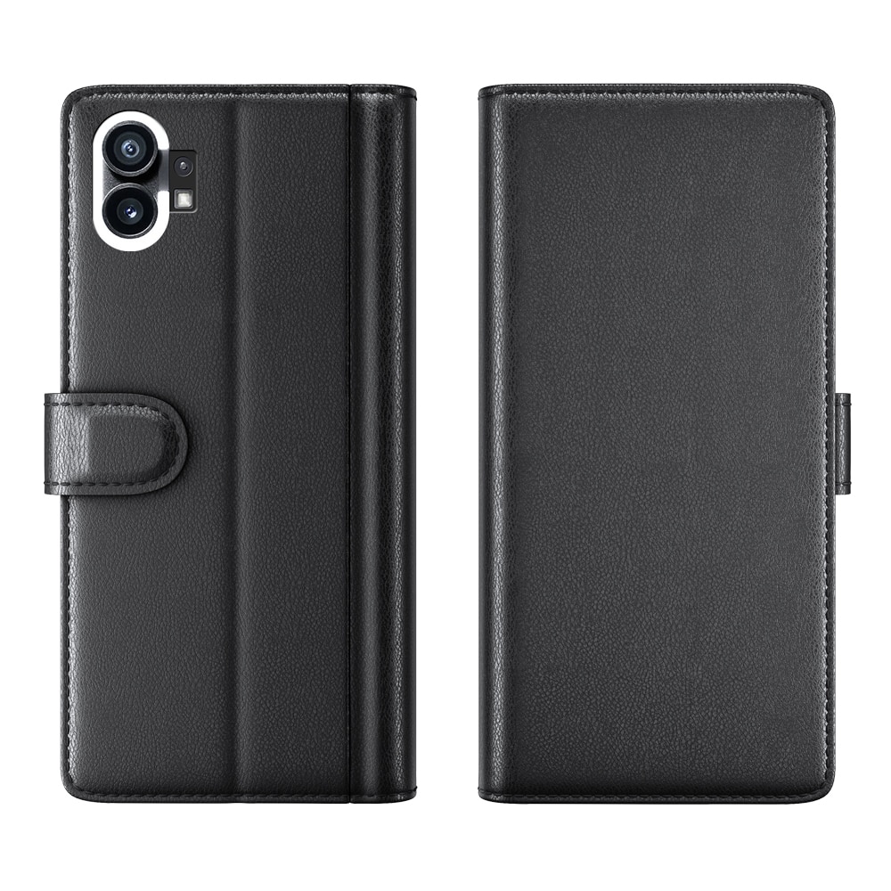 Étui en cuir veritable Nothing Phone 1, Noir