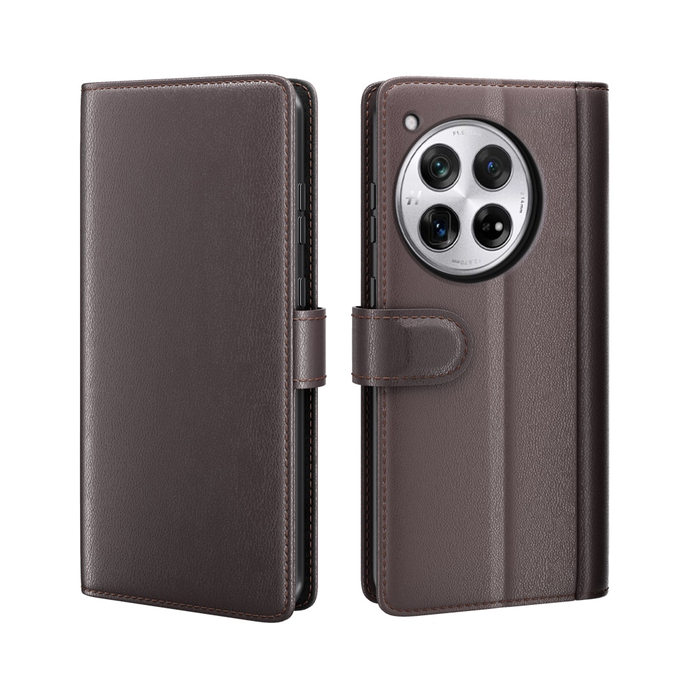 Étui en cuir veritable  OnePlus 12, Marron