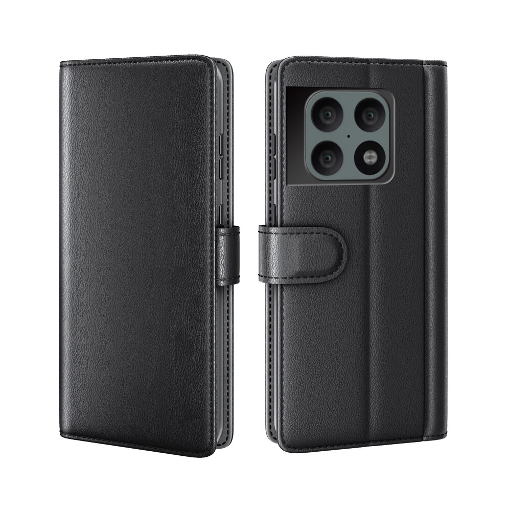 Étui en cuir veritable  OnePlus 10 Pro, Noir