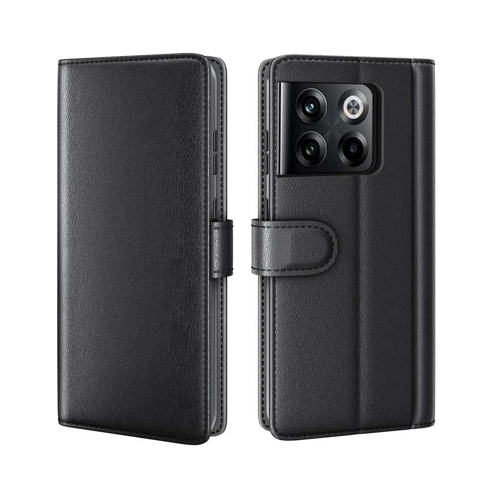 Étui en cuir veritable  OnePlus 10T, Noir