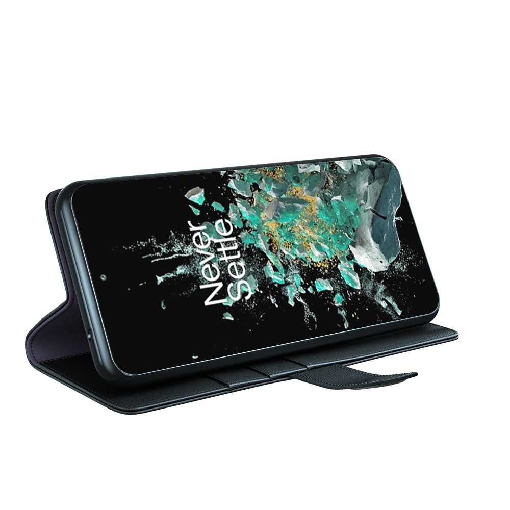 Étui en cuir veritable  OnePlus 10T, Noir