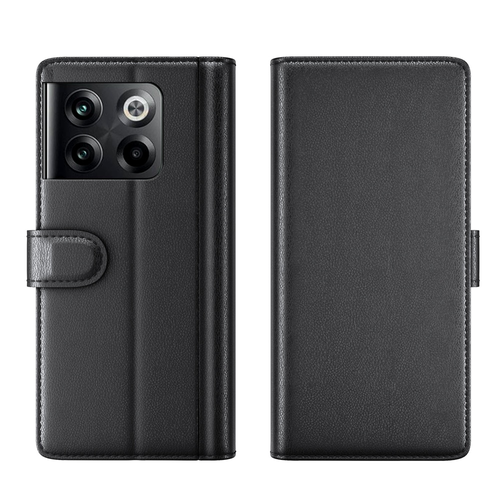 Étui en cuir veritable  OnePlus 10T, Noir