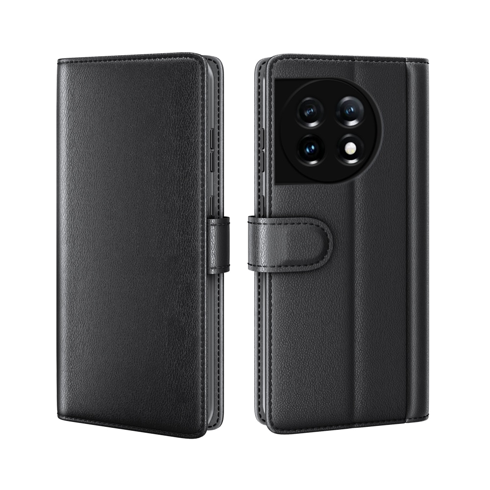 Étui en cuir veritable  OnePlus 11, Noir