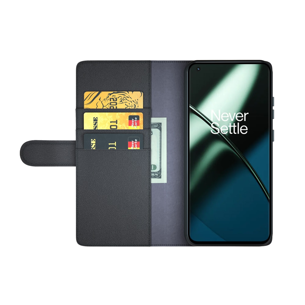 Étui en cuir veritable  OnePlus 11, Noir