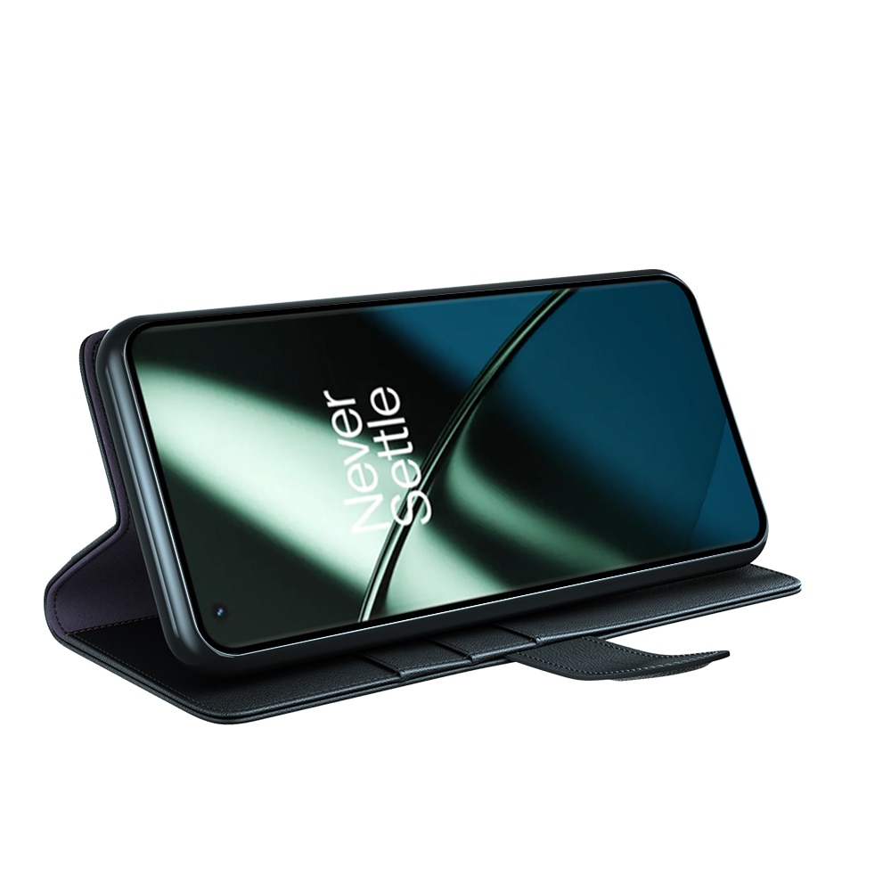 Étui en cuir veritable OnePlus 11, noir