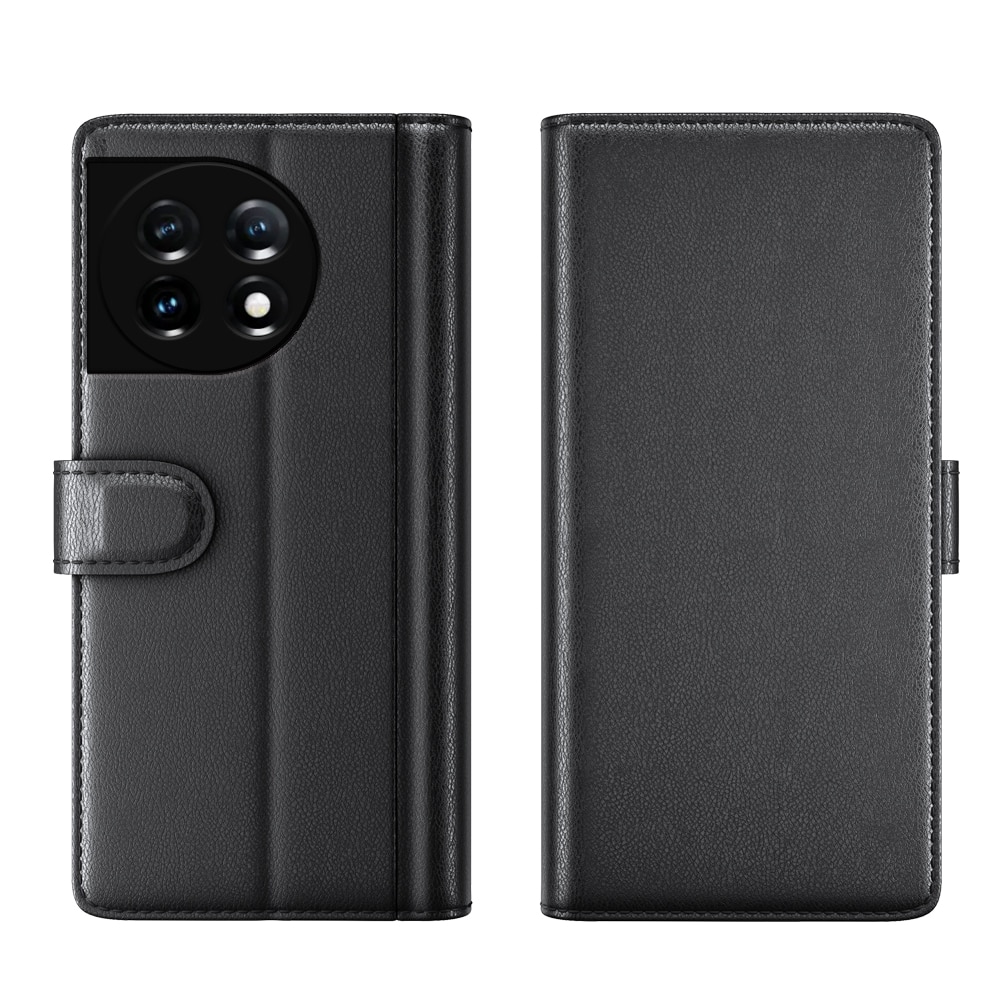 Étui en cuir veritable  OnePlus 11, Noir