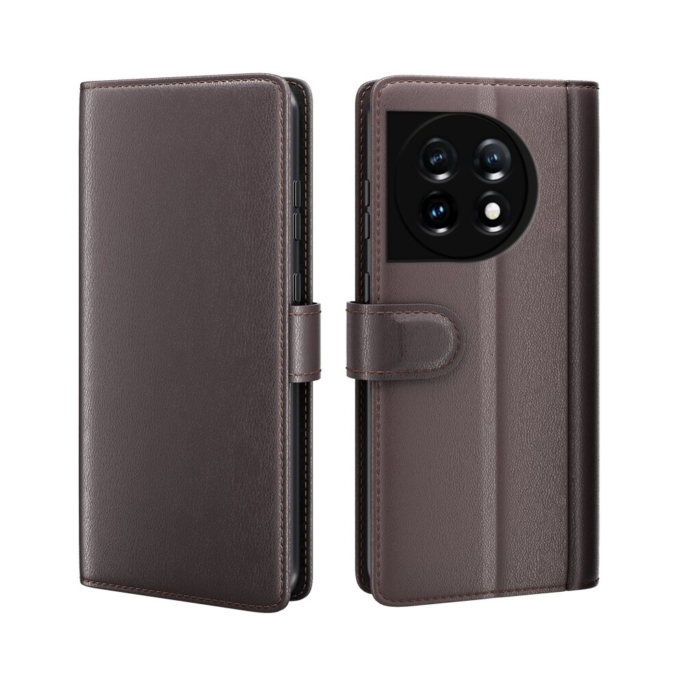 Étui en cuir veritable  OnePlus 11, Marron