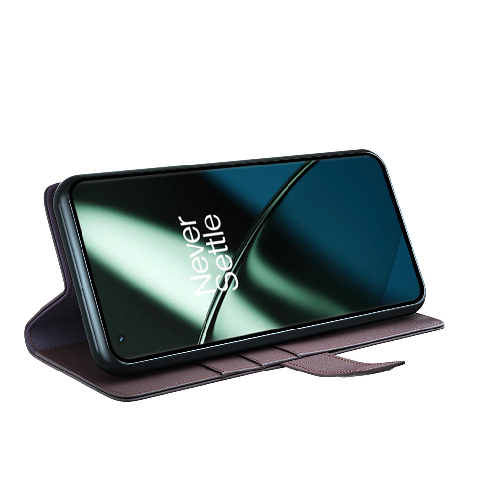 Étui en cuir veritable  OnePlus 11, Marron