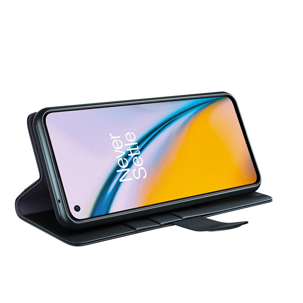 Étui en cuir veritable  OnePlus Nord 2 5G, Noir