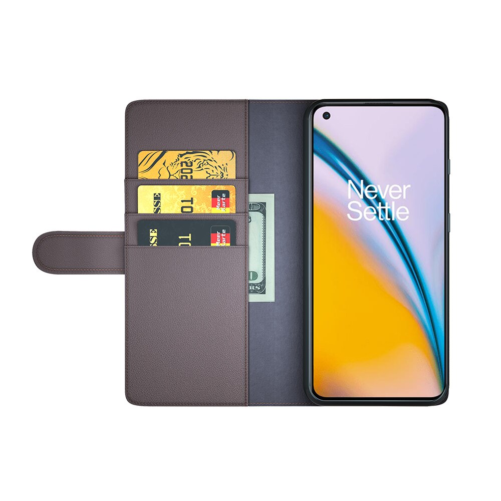 Étui en cuir veritable  OnePlus Nord 2 5G, Marron