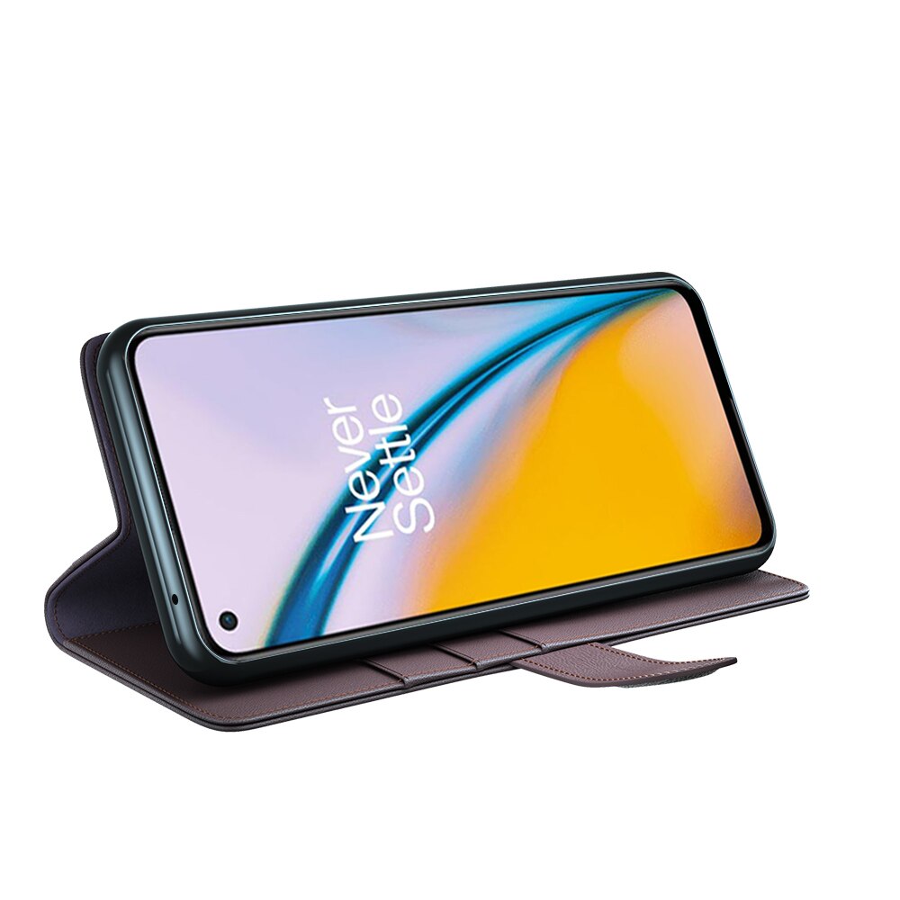 Étui en cuir veritable  OnePlus Nord 2 5G, Marron