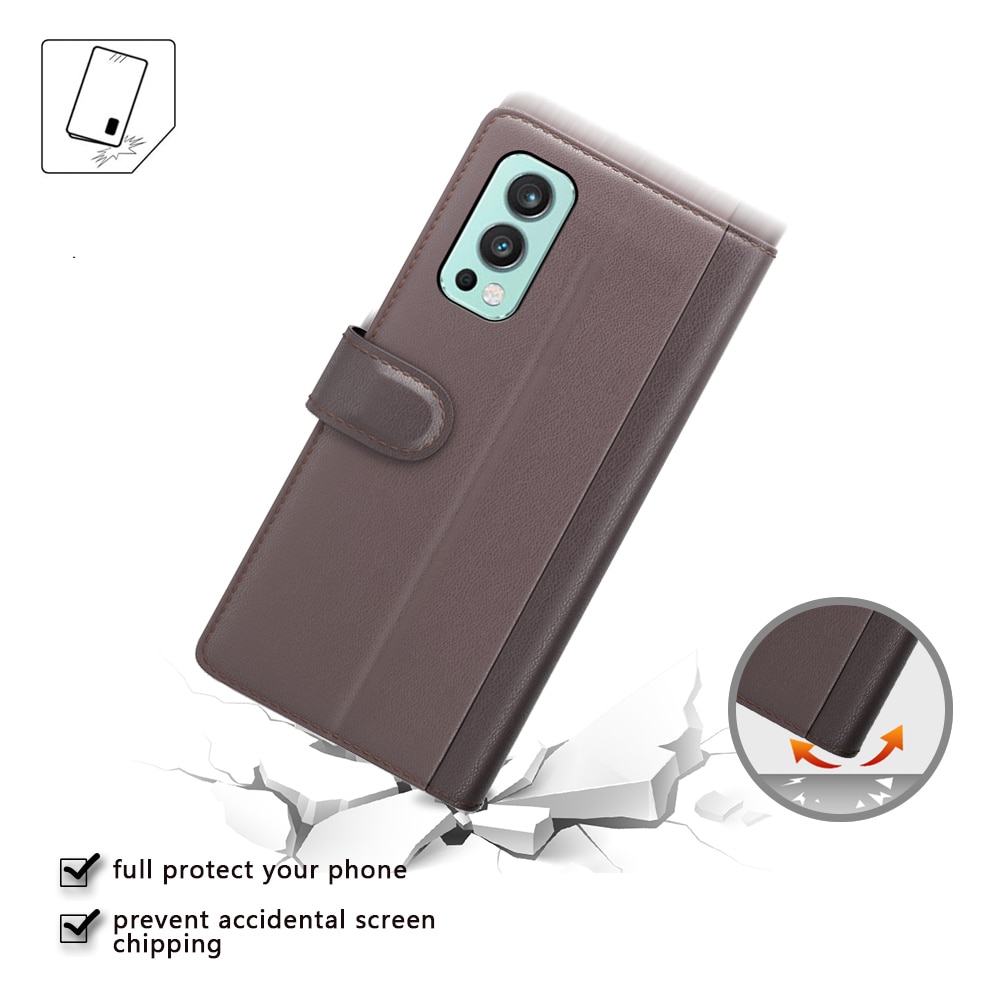Étui en cuir veritable  OnePlus Nord 2 5G, Marron
