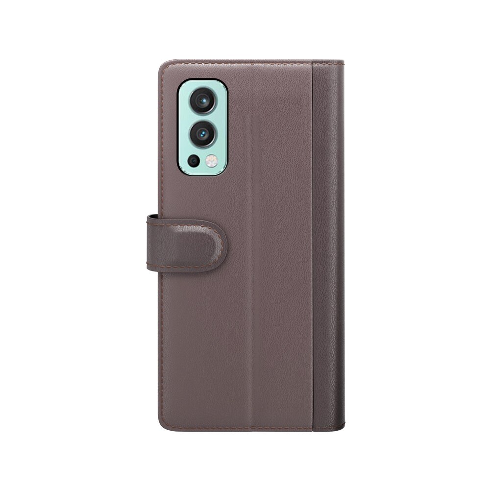 Étui en cuir veritable OnePlus Nord 2 5G, marron