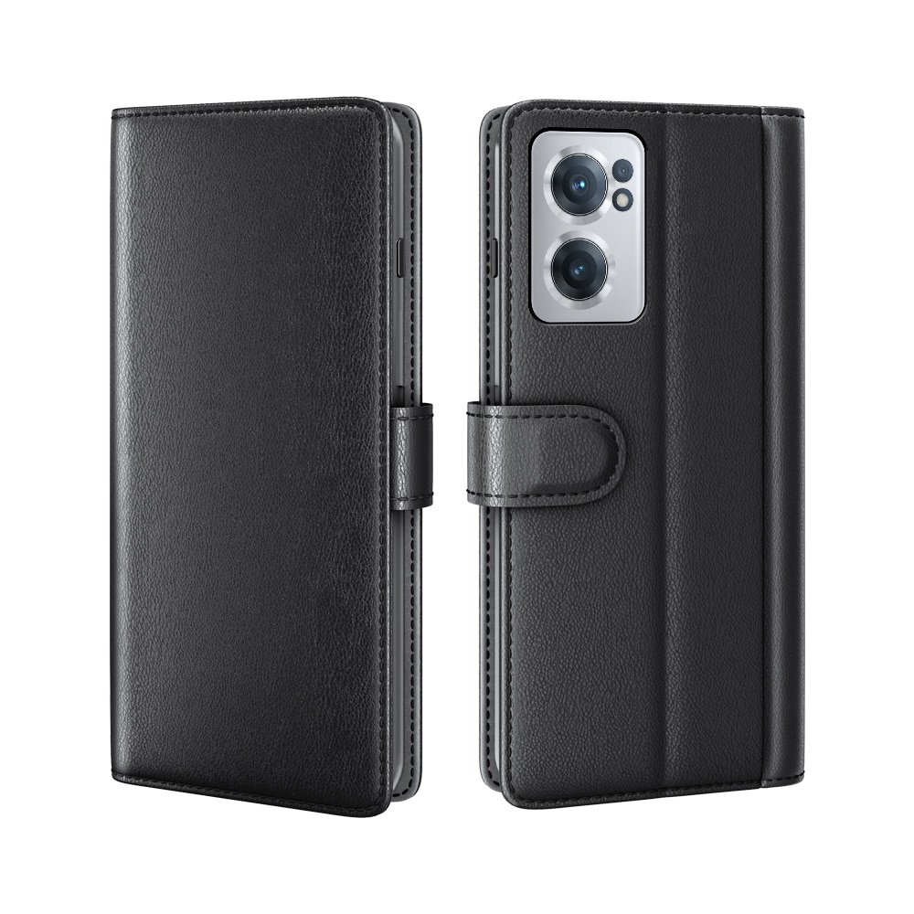 Étui en cuir veritable  OnePlus Nord CE 2 5G, Noir