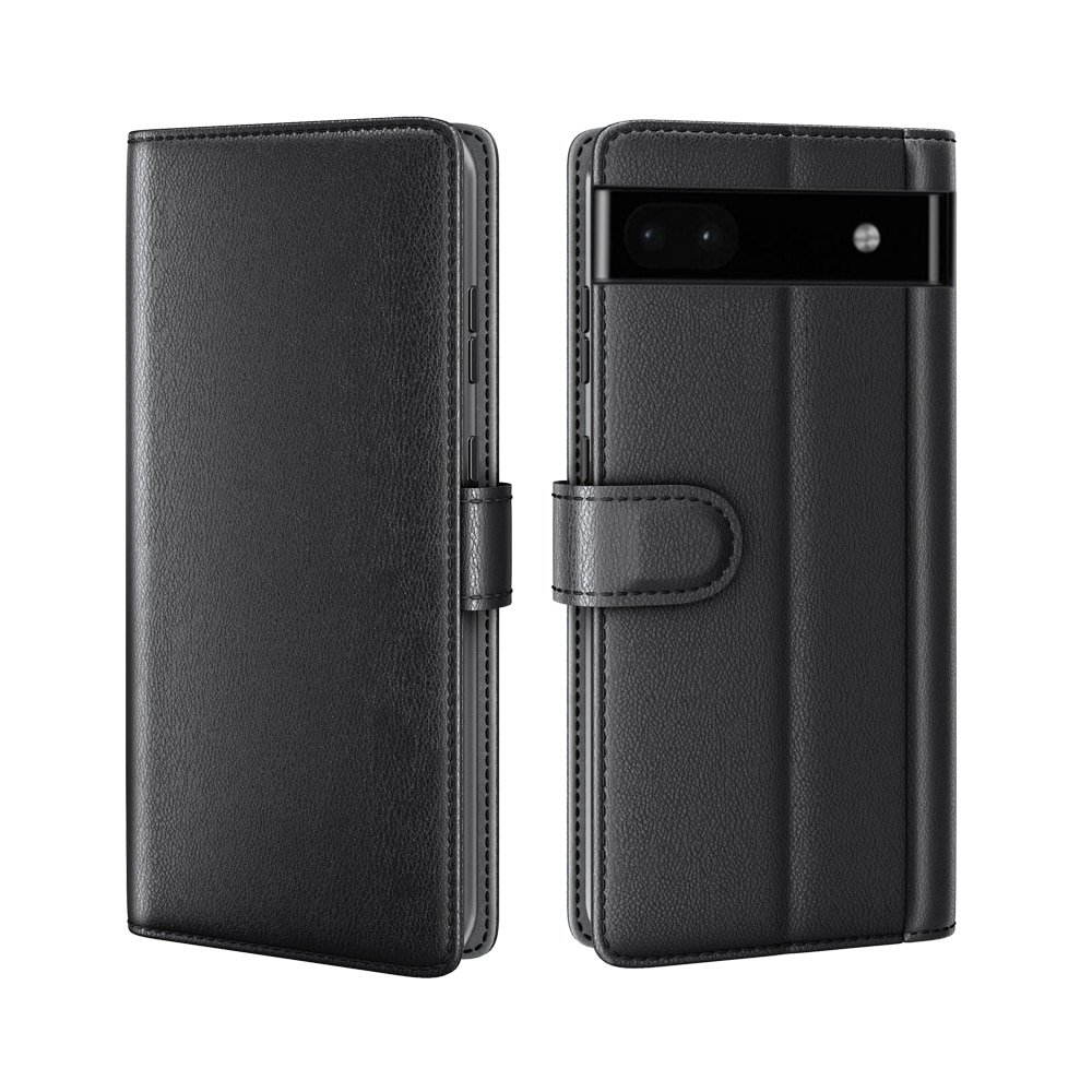 Étui en cuir veritable Google Pixel 6a, Noir