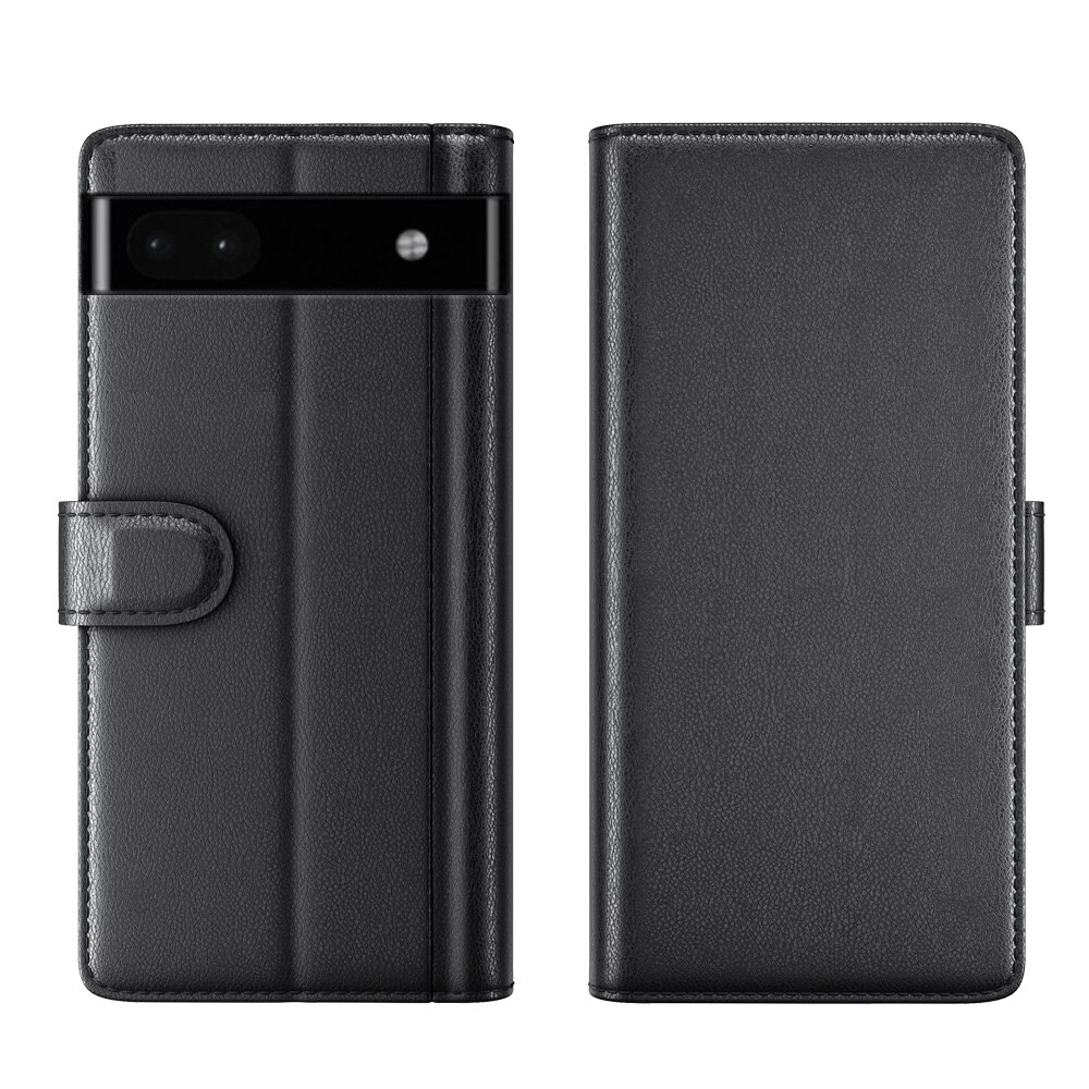 Étui en cuir veritable Google Pixel 6a, Noir