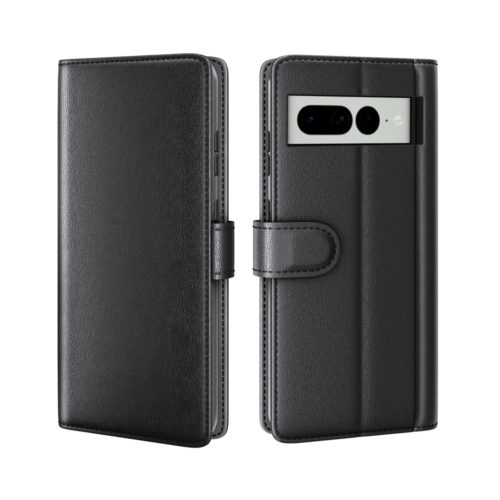Étui en cuir veritable Google Pixel 7, Noir