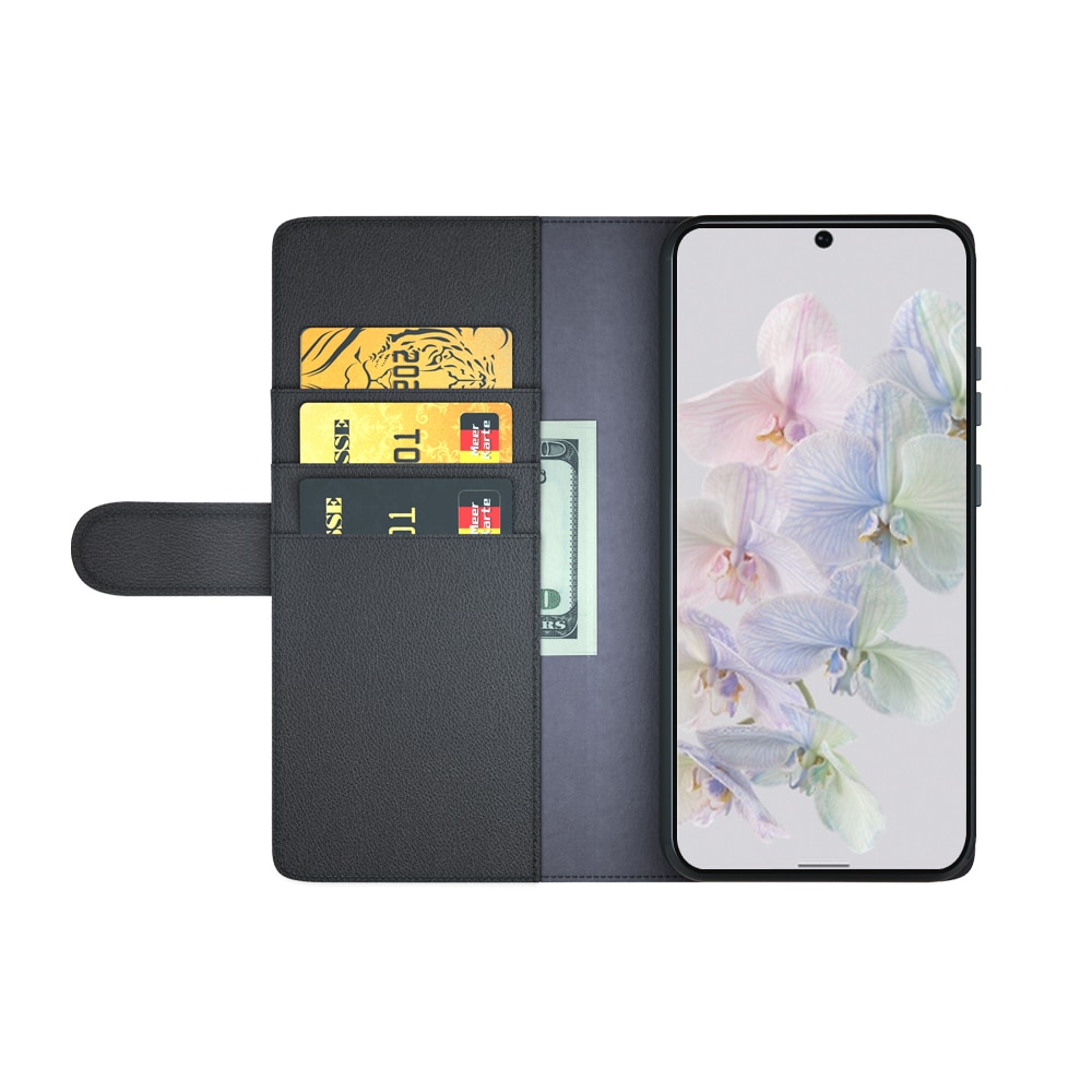 Étui en cuir veritable Google Pixel 7, Noir