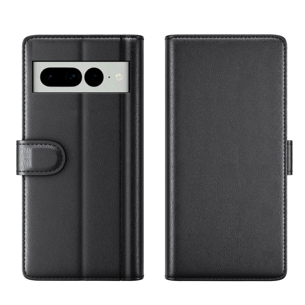Étui en cuir veritable Google Pixel 7, Noir