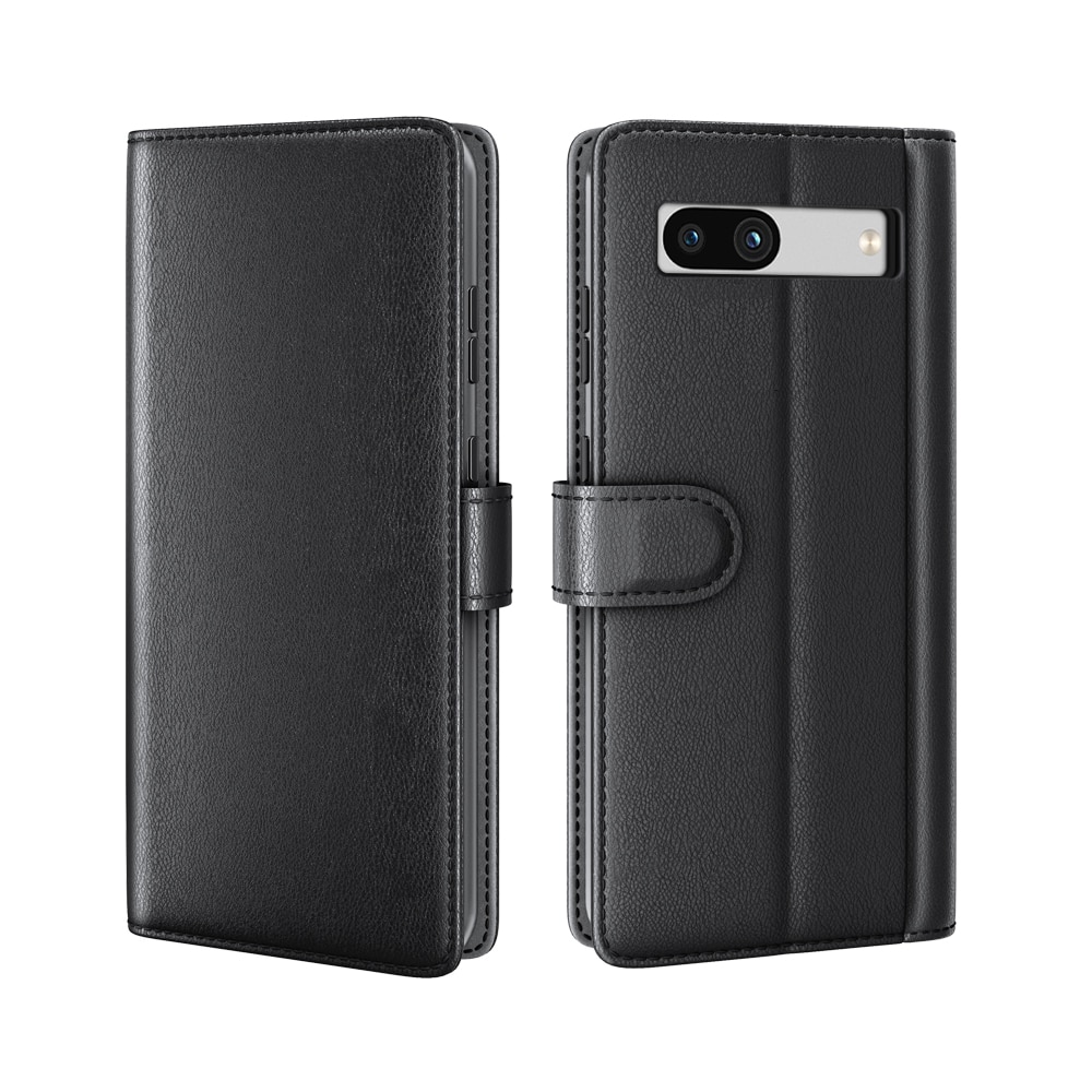 Étui en cuir veritable Google Pixel 7a, Noir