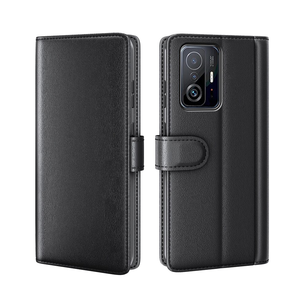 Étui en cuir veritable Xiaomi 11T/11T Pro, Noir