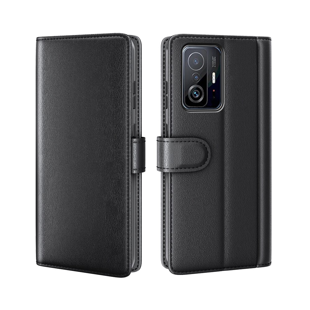 Étui en cuir veritable Xiaomi 11T/11T Pro, noir