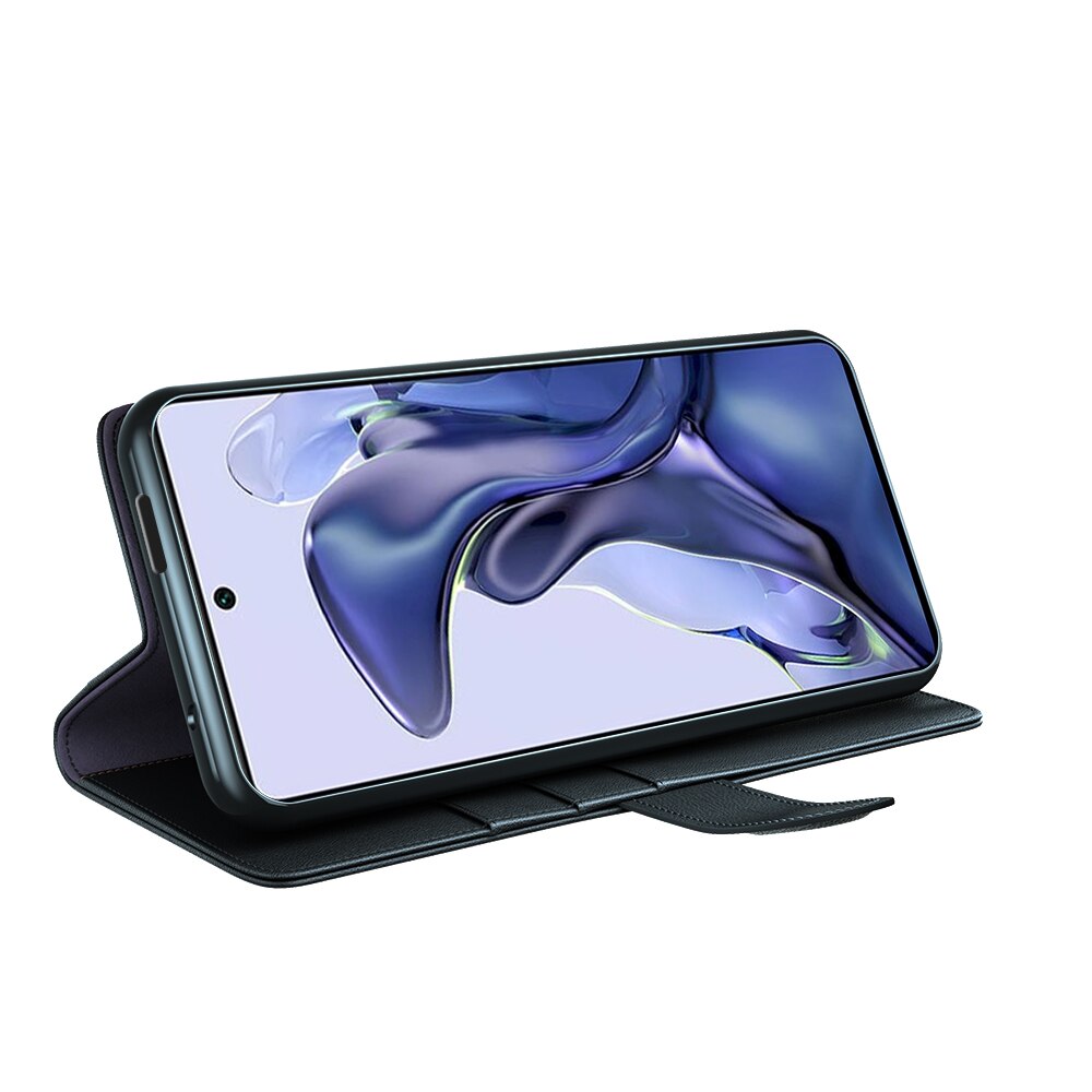 Étui en cuir veritable Xiaomi 11T/11T Pro, Noir