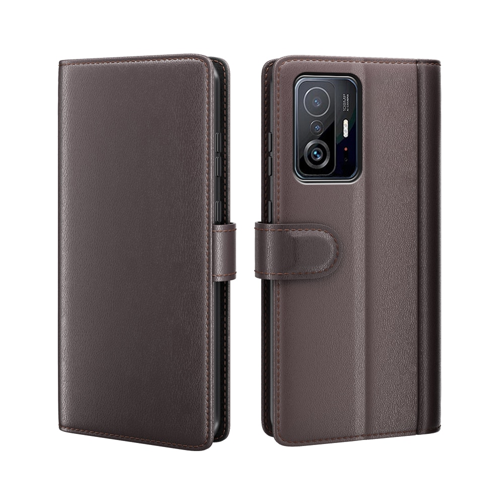 Étui en cuir veritable Xiaomi 11T/11T Pro, marron