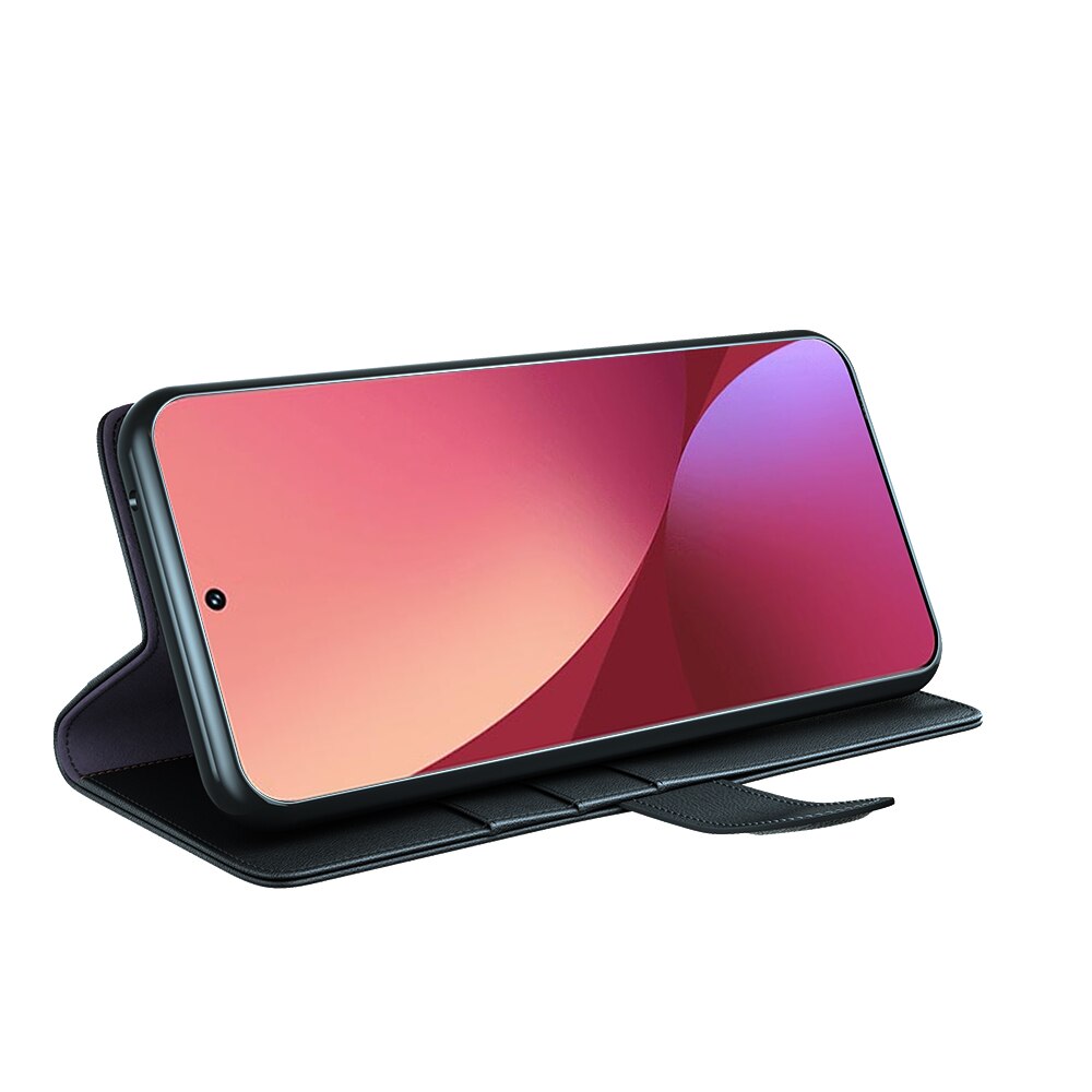 Étui en cuir veritable Xiaomi 12 Pro, Noir
