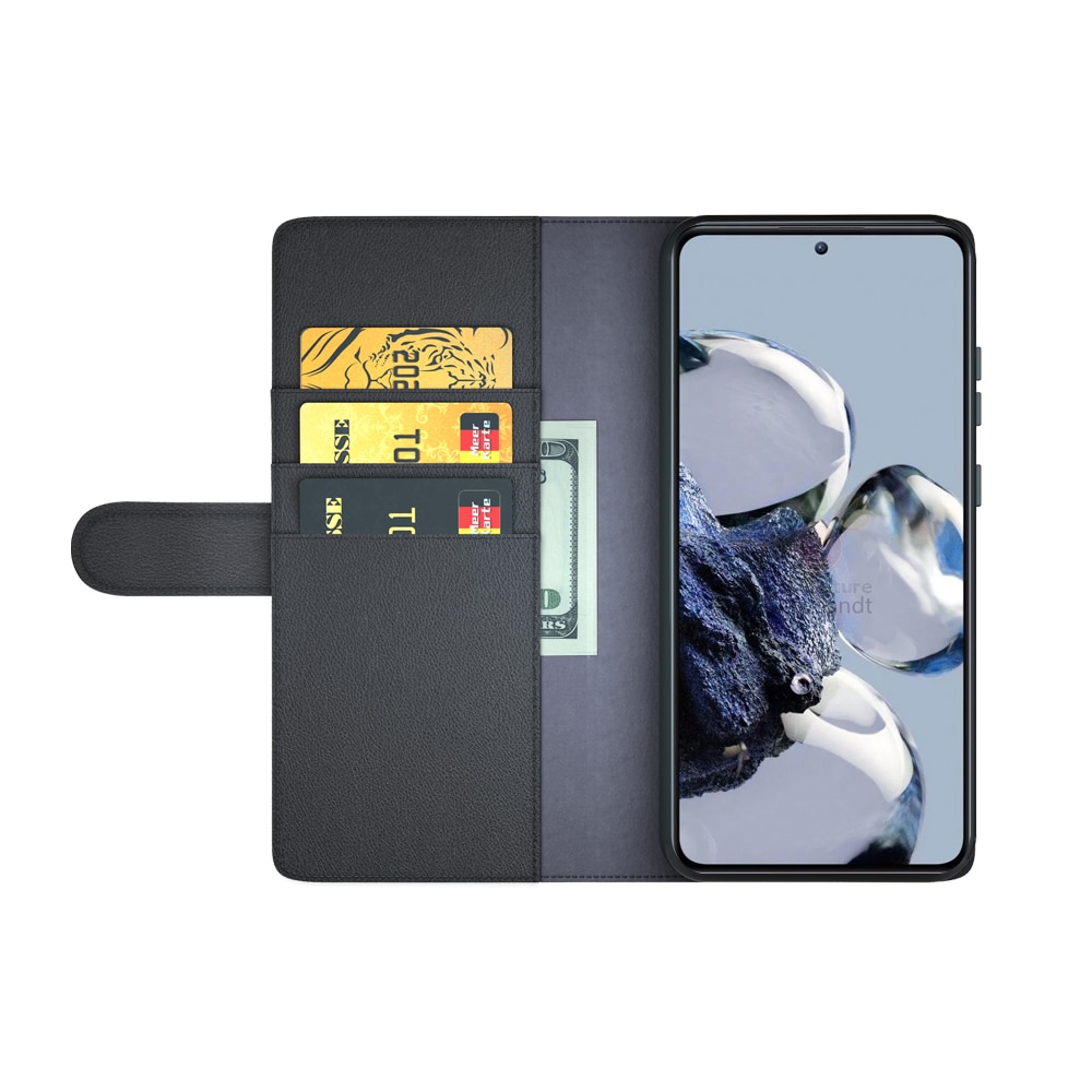 Étui en cuir veritable Xiaomi 12T/12T Pro, Noir