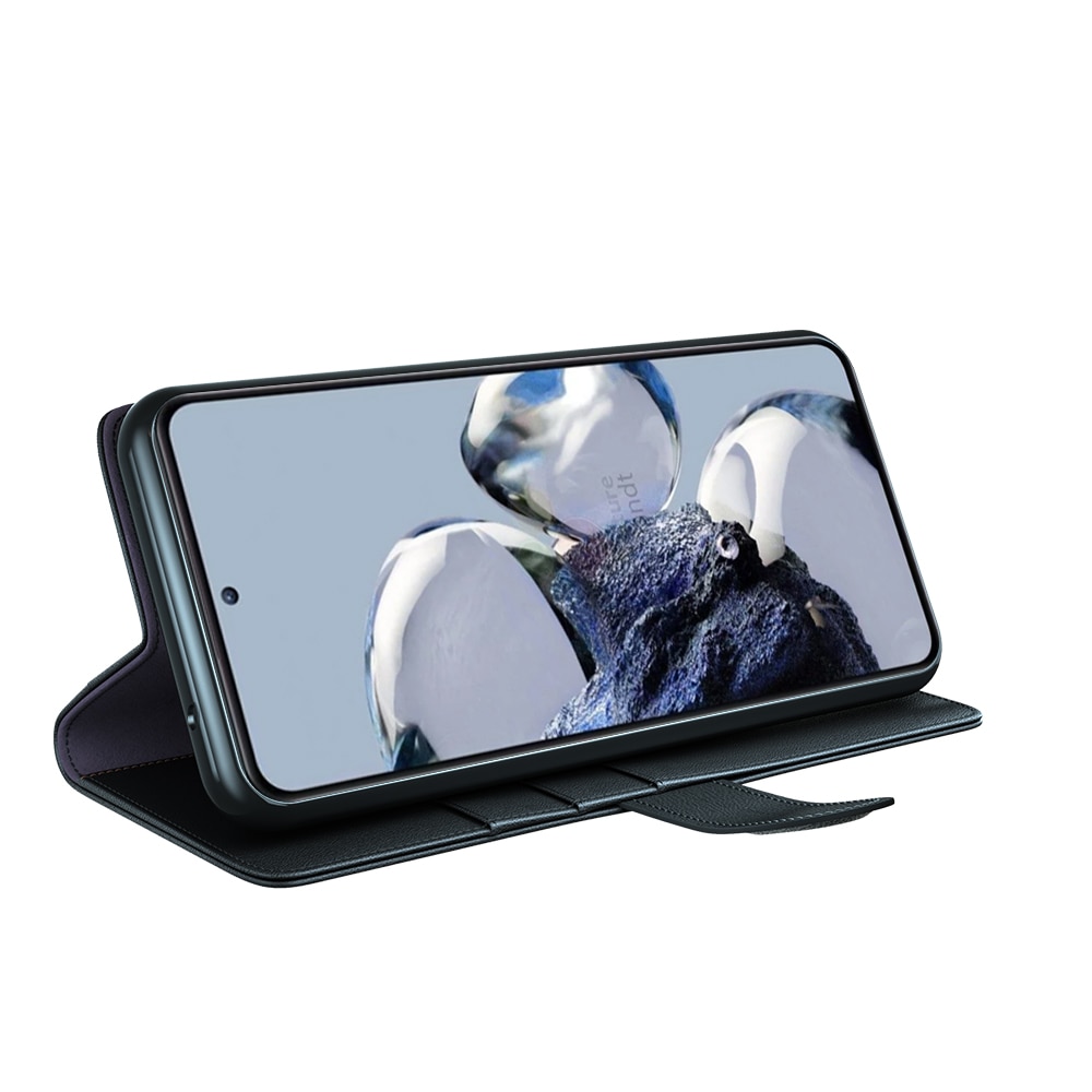 Étui en cuir veritable Xiaomi 12T/12T Pro, Noir